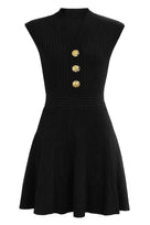 Jessica Bara Asha Gold Button Mini Dress