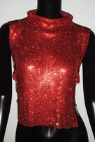 Jessica Bara Asher Sleeveless Crystal Mesh Top