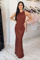 Jessica Bara Ashteva Crystal Racer Back Gown