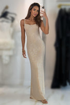 Jessica Bara Felia Long Version Crystal Backless Gown