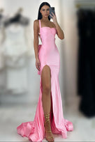 Jessica Bara Assie Bow Backless Slit Gown