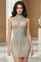 Jessica Bara Astor 2 Crystal Fringe Corset Mini Dress