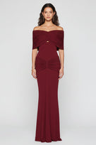Jessica Bara Avendi Off The Shoulder Ruched Gown