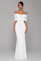 Jessica Bara Avendi Off The Shoulder Ruched Gown
