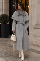 Jessica Bara Aviba Long Cape Coat