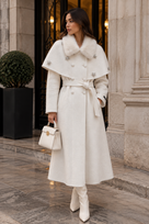 Jessica Bara Aviba Long Cape Coat