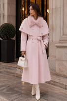 Jessica Bara Aviba Long Cape Coat