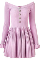Jessica Bara Awina Off The Shoulder Long Sleeve Mini Dress