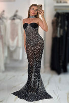 Jessica Bara Azora Crystal Choker Strapless Tube Gown