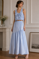 Jessica Bara Bloom Floral Top and Maxi Skirt Two Piece Set
