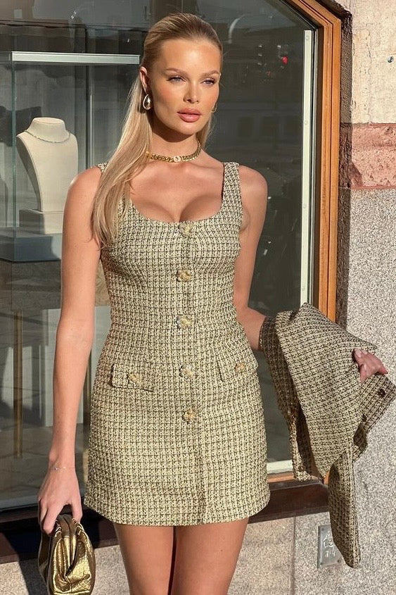 Jessica Bara Borres Tweed Mini Dress And Jacket Two Piece Set – JESSICA BARA