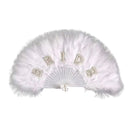 Jessica Bara Beau Bride Feather Folding Hand Fan