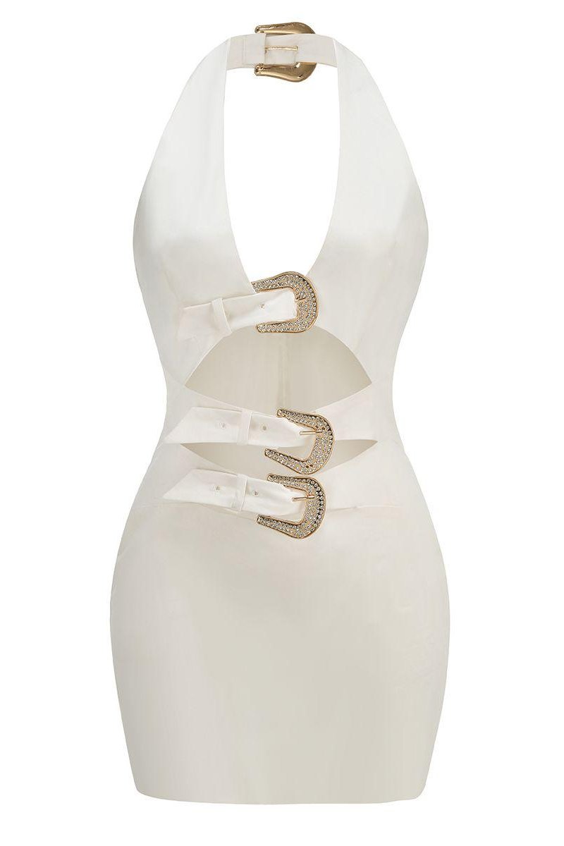 Jessica Bara Caprice Halter Neck Belt Mini Dress JESSICA BARA Jessica Bara Caprice Halter Neck Belt Mini Dress JESSICA BARA