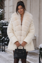 Jessica Bara Danita Fur Puffer Coat