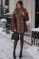 Jessica Bara Danita Fur Puffer Coat