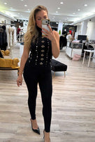 Jessica Bara Darshi Turtleneck Belted Top