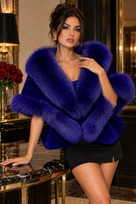 Jessica Bara Delian Fur Collared Coat