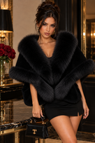 Jessica Bara Delian Fur Collared Coat