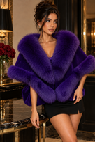 Jessica Bara Delian Fur Collared Coat