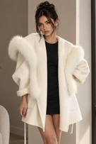 Jessica Bara Dezille Fur Long Sleeve Coat