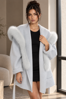 Jessica Bara Dezille Fur Long Sleeve Coat