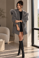 Jessica Bara Dezille Fur Long Sleeve Coat