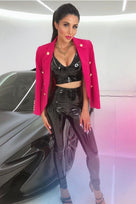 Jessica Bara Donatella Gold Button Blazer