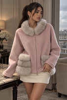 Jessica Bara Elian Fur Zip Up Coat