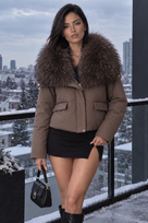 Jessica Bara Eliza Fur Collared Jacket