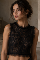 Jessica Bara Elodie Lace Crop Top