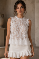 Jessica Bara Elodie Lace Crop Top
