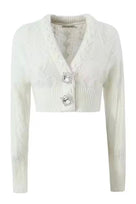 Jessica Bara Elpha Knit Crystal Button Sweater
