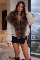 Jessica Bara Elva Fur Puffer Jacket
