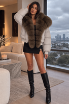 Jessica Bara Elva Fur Puffer Jacket