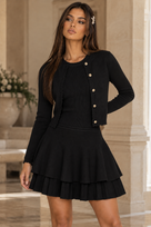 Jessica Bara Ember Knit Long Sleeve Cardigan and Mini Dress Two Piece Set