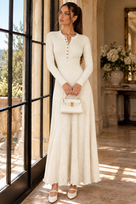 Jessica Bara Eminea 2 Knit Button Long Sleeve Maxi Dress