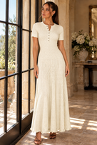 Jessica Bara Eminea Knit Button Short Sleeve Maxi Dress