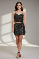 Jessica Bara Enzira Sequin Top and Mini Skirt Two Piece Set