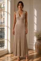 Jessica Bara Euna V Neck Knit Maxi Dress