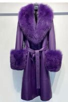 Jessica Bara Franny Leather Fur Long Coat