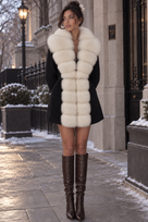 Jessica Bara Hyacinth Fur Belted Coat