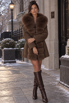 Jessica Bara Hyacinth Fur Belted Coat