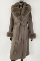 Jessica Bara Inah Fur Belted Long Coat