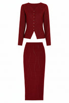 Jessica Bara Issy Long Sleeve Cardigan and Maxi Skirt Two Piece Set