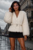 Jessica Bara Jennie Fur Belted Coat