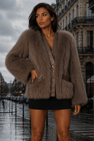Jessica Bara Jennie Fur Belted Coat
