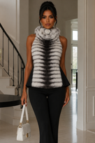 Jessica Bara Jerna Turtleneck Fur Backless Top
