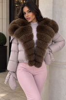 Jessica Bara Jovan Fur Puffer Coat with Gloves