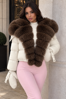 Jessica Bara Jovan Fur Puffer Coat with Gloves