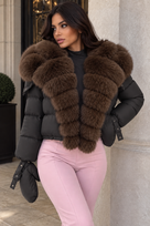 Jessica Bara Jovan Fur Puffer Coat with Gloves